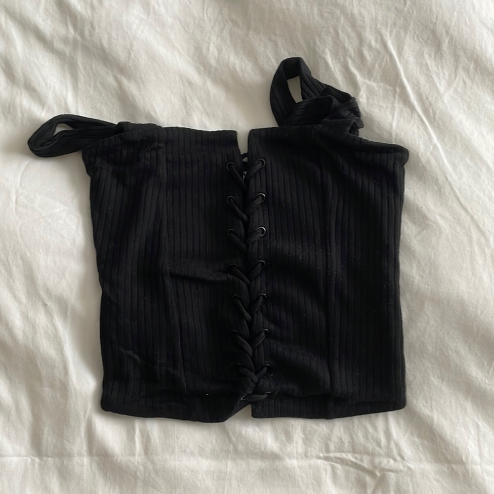 Reformation Black Tie Tank Knit